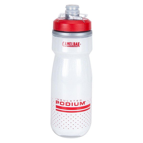 Garrafa Camelbak Podium Chill 620ML Branco e Vermelho