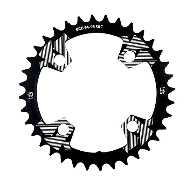 Coroa Ictus BCD 94/96 36 T Preta - Compatível com Shimano