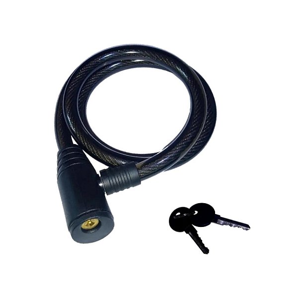 Cadeado CXR 12x100cm Aspiral Espiral Com Chave Preto