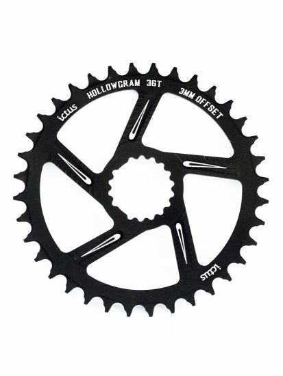 Coroa Ictus  HOLLOWGRAM Offset 3MM 36 T Preta