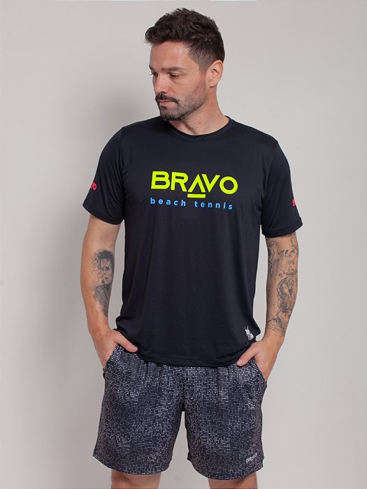 Camiseta Bravo New Game Manga Curta Preta Tamanho:GG