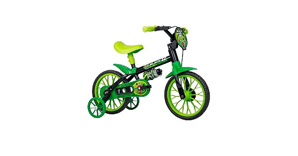 Bicicleta Infantil Aro 12 Nathor Black 12 Preto/Verde
