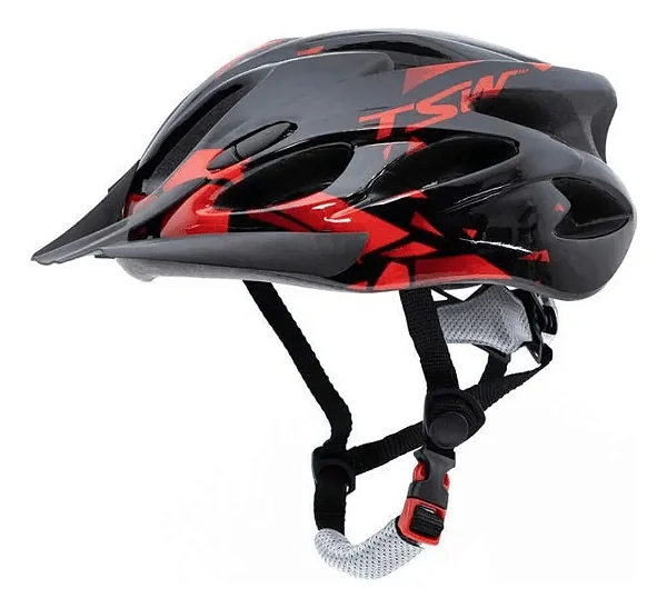 Capacete Tsw Mtb Raptor 2 Cor Preto/vermelho