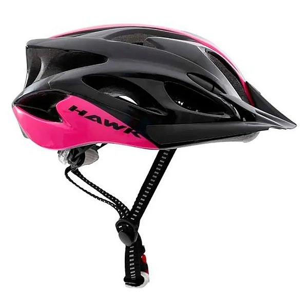 Capacete Ciclista hawk Pto/Rosa c/Aba /Pisca (G)