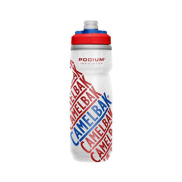 Garrafa Camelbak Podium Chill 620ML - Branca/Vermelha/Azil