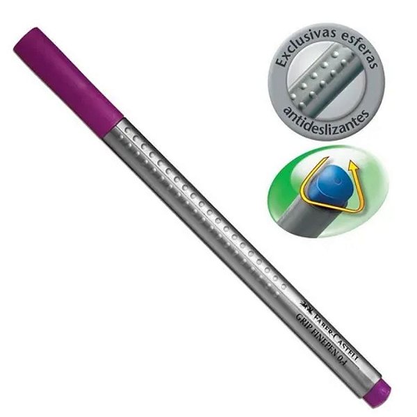 Caneta Grip Finepen 0.4 Ponta Ultra Fina Violeta - Faber Castell