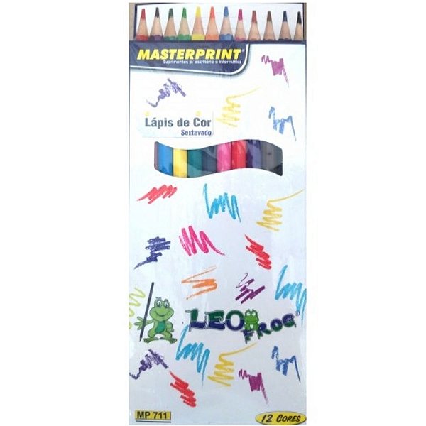 Lápis de Cor Sextavado com 12 Cores - Masterprint