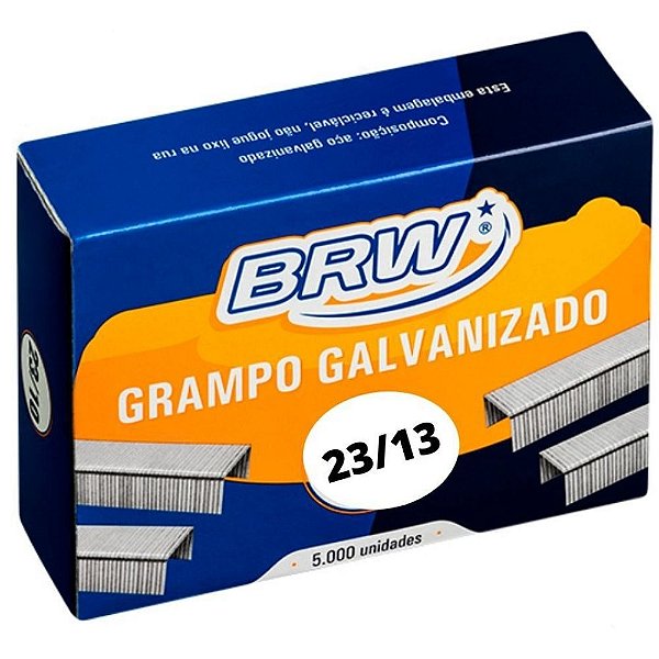 Grampo Para Grampeador 23/13 Galvanizado Brw  C/ 5.000 Un