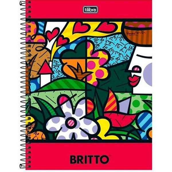 Caderno Romero Britto 10 matérias 200 Folhas - Tilibra