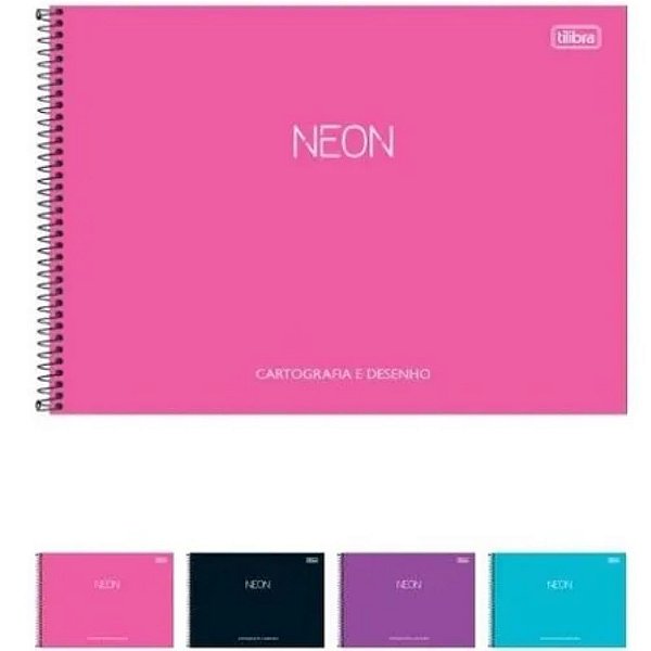 Caderno De Desenho 80 folhas Espiral Neon - Tilibra