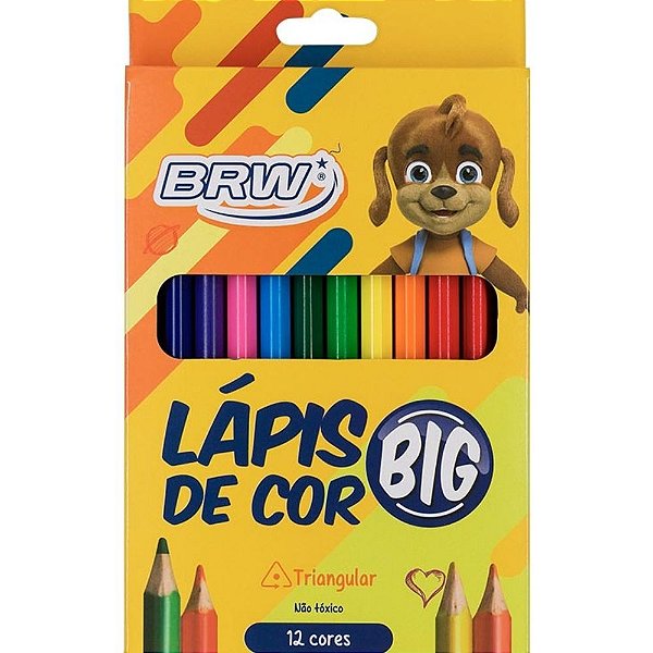 Lápis de Cor Big Triangular 12 Cores - Brw