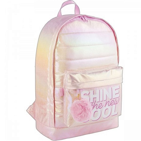 Mochila Académie Shine Rosa Holográfica - Tilibra