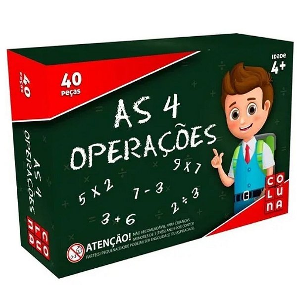 Jogo Pedagógico As 4 Operações 40 Peças - Coluna