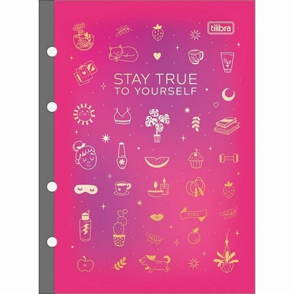 Refil Tiliflex Para Caderno Argolado Cartonado Colegial Doodles 80 Folhas