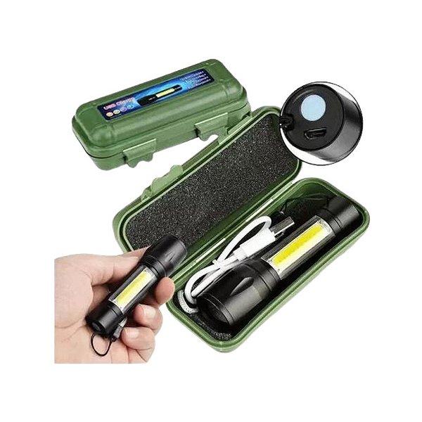 Mini Lanterna Tática Police USB Recarregável Profissional