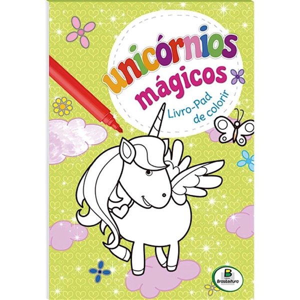 Livro - Unicornios Magicos - Livro-pad de Colorir (Verde)