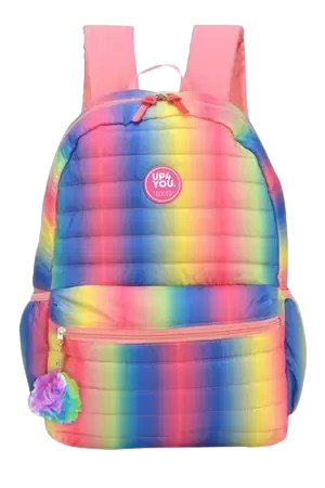 Mochila Juvenil Notebook Up4you Metalizado Arco Iris