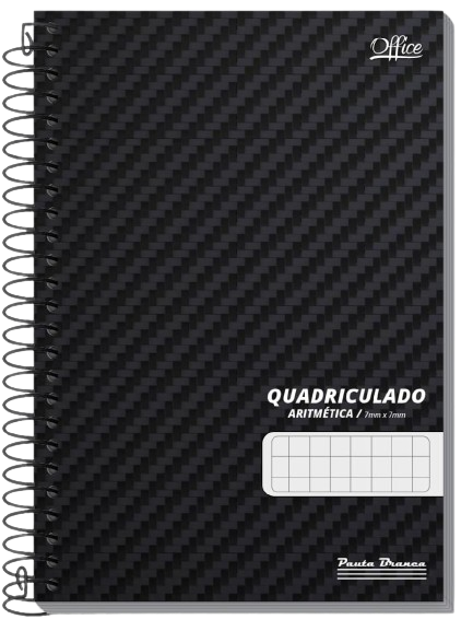 Caderno Capa Dura Quadriculado Universitário 7x7MM 80 Folhas Espiral Office