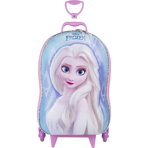 Mochila Escolar Infantil de Rodinhas Disney Frozen Elsa em EVA