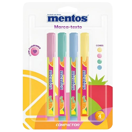 Caneta Marca Texto Destaq Mentos 4 Cores