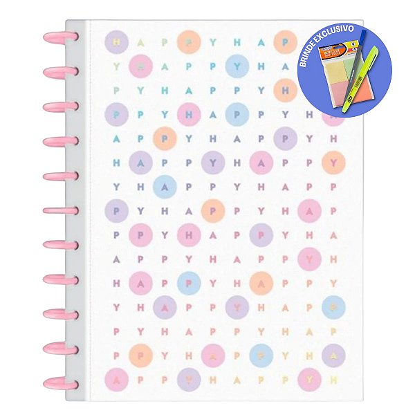 Caderno Universitário Capa Dura 1x1 80 Folhas Tilidisco Happy - Tilibra