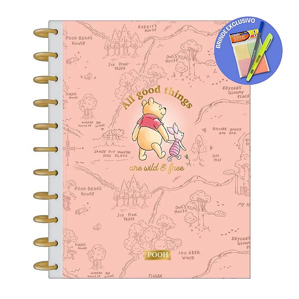 Caderno 10 Matérias 160 Folhas Tilidisco Pooh Connect - Tilibra