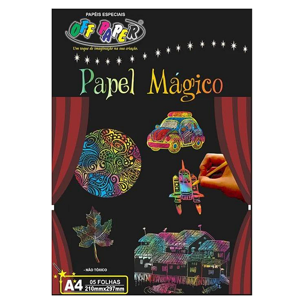 Papel A4 Color Papel Mágico Multicolor 5 Folhas Pacote - Off Paper
