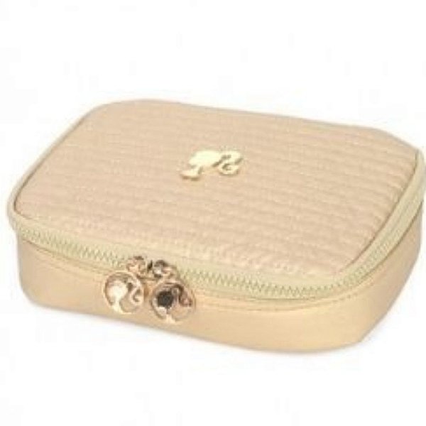 Estojo Escolar Feminino Barbie Dourado Box Grande - Luxcel