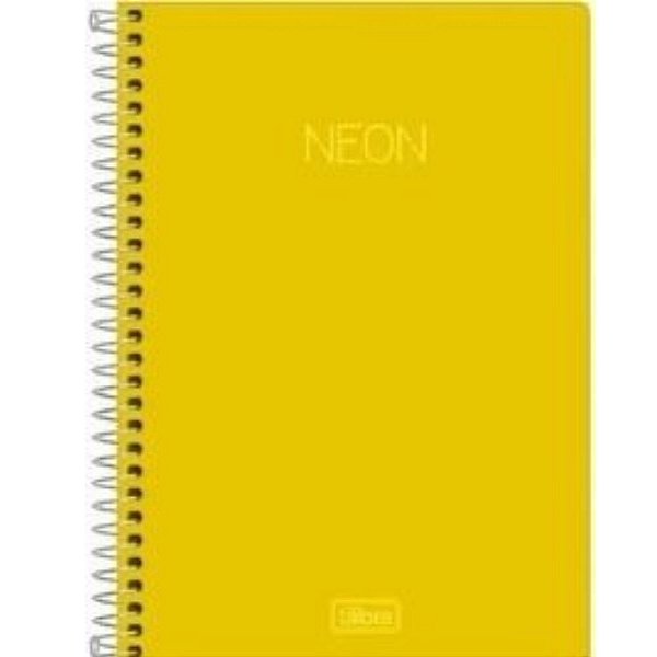 Caderno Neon Amarelo Capa Plástica 1 Matéria 96 Fls -tilibra