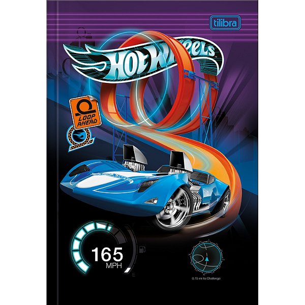 CADERNO TILIBRA BROCHURA CAPA DURA 1/4 (P) HOT WHEELS 80 FOLHAS 1776-P