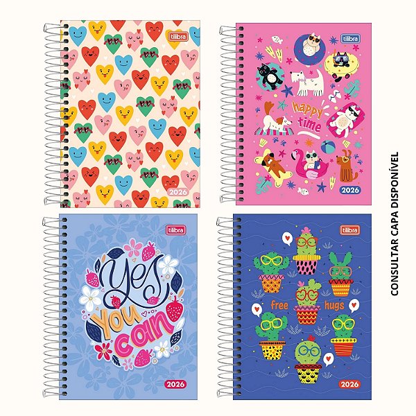 AGENDA TILIBRA D+ FEM ESPIRAL 1 DIA PÁGINA 91684-P (CORES SORTIDAS)