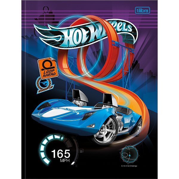 CADERNO TILIBRA BROCHURÃO CAPA DURA (G) HOT WHEELS 80 FOLHAS 1774-P