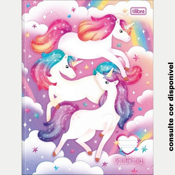 CADERNO TILIBRA CALIGRAFIA 2 LINHAA CAPA DURA UNICORNIO  4767-P (CORES SORTIDAS)