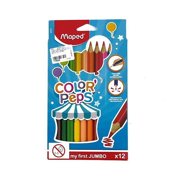 LÁPIS MAPED COR CX/12 JUMBO MAXI 834010ZV 77599-P