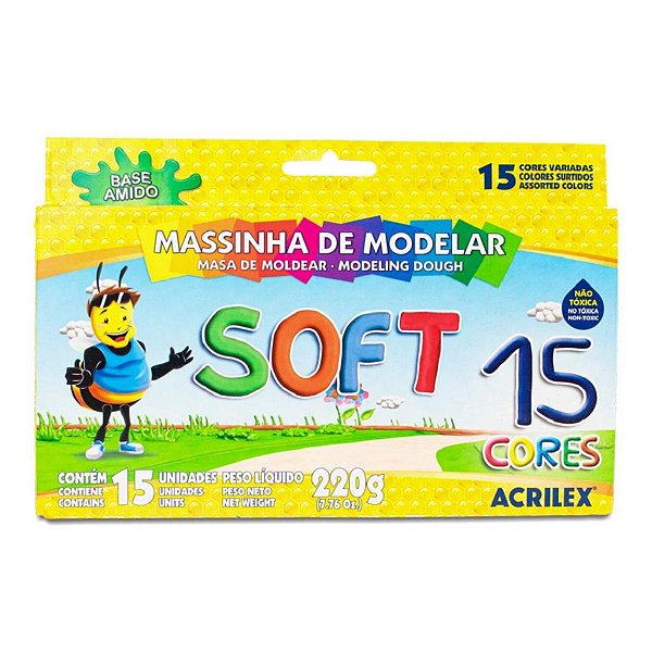 MASSA ACRILEX P/ MODELAR CX/12 SOFT (AMIDO) 07312 449-P