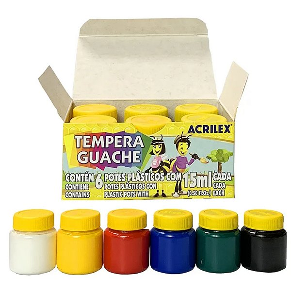 TINTA ACRILEX GUACHE 15 ML CAIXA COM 6 UNIDADE UNISEX 513-P