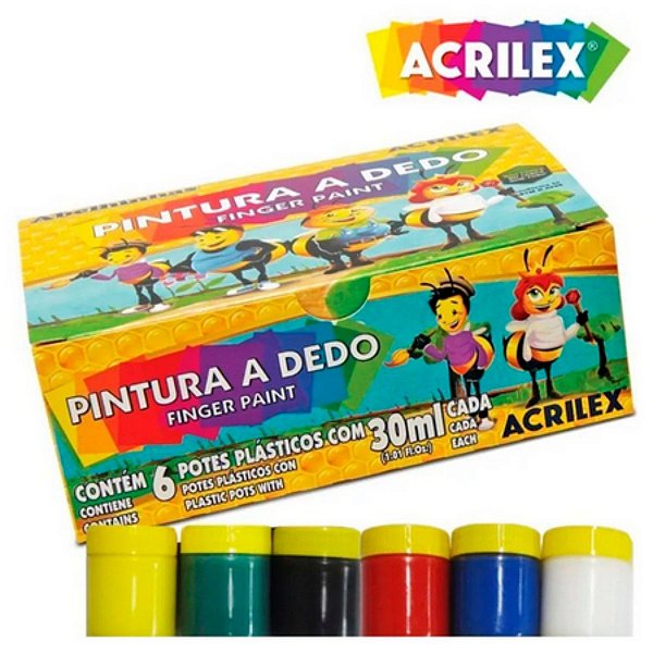 TINTA ACRILEX PINTURA A DEDO 30 ML (CX/6) REF11306 519-P