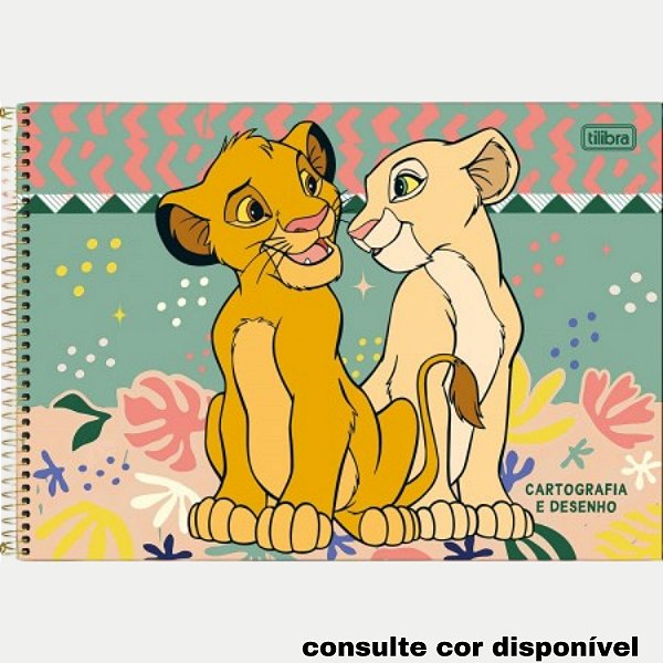 CADERNO TILIBRA CARTOGRAFIA/DESENHO C DURA REI LEÃO 80FLS 170818-P (CORES SORTIDAS)