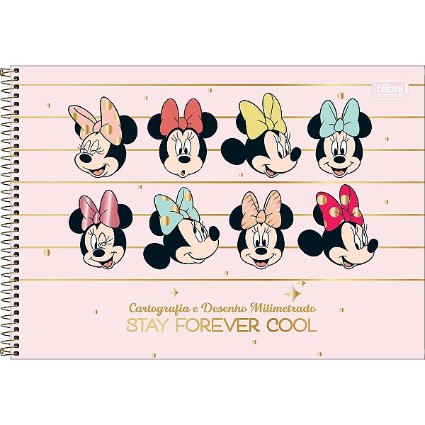 CADERNO TILIBRA CARTOGRAFIA/DESENHO CAPA DURA MINNIE 80 FOLHAS 94276-P