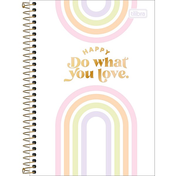 CADERNO TILIBRA ESPIRAL CAPA DURA 1/4 (P) HAPPY 80 FOLHAS 3559-P