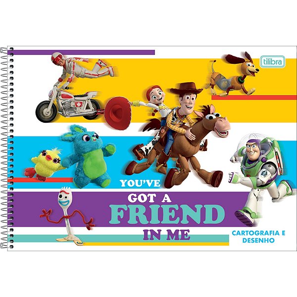 CADERNO TILIBRA CARTOGRAFIA/DESENHO CAPA DURA TOY STORY 80 FOLHAS 1253-P