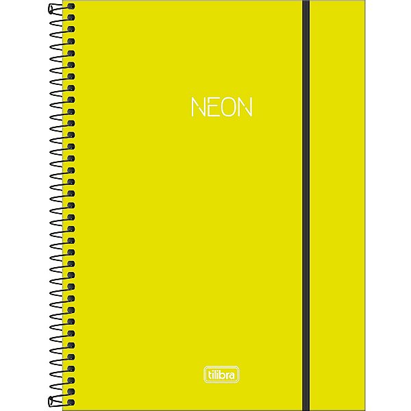 CADERNO TILIBRA UNIVERSITÁRIO 10 MATÉRIAS CAPA DURA NEON COM ELÁSTICO 160 FOLHAS 4806-P