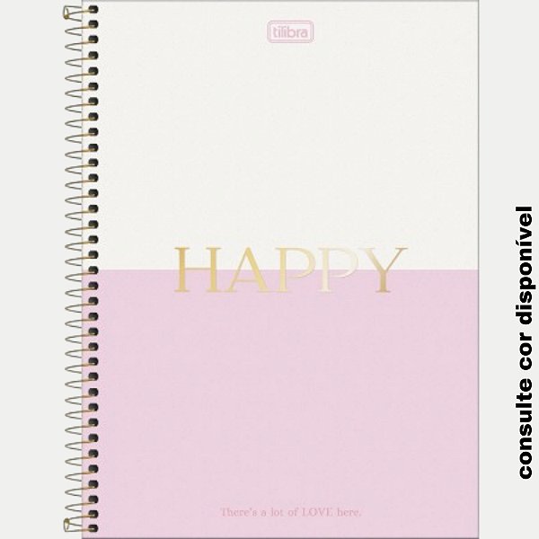 CADERNO TILIBRA UNIV 20 MAT C DURA HAPPY  3641-P (CORES SORTIDAS)