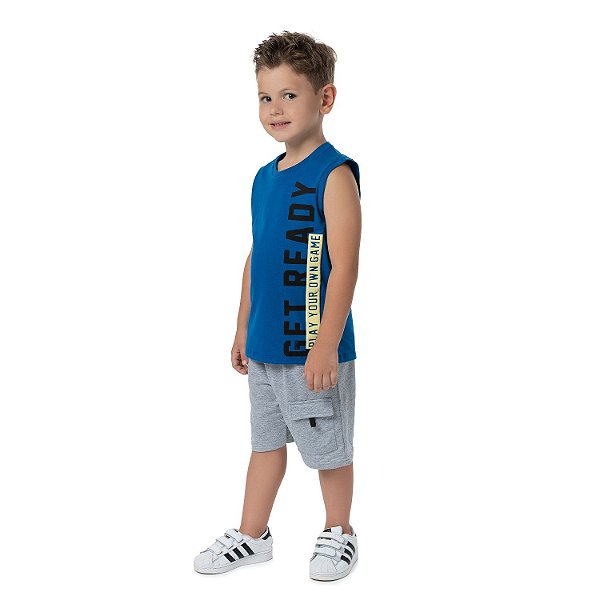 CONJUNTO VERÃO BY GUS BERMUDA MOLETINHO/CAMISETA REGATA 5822 MASCULINO