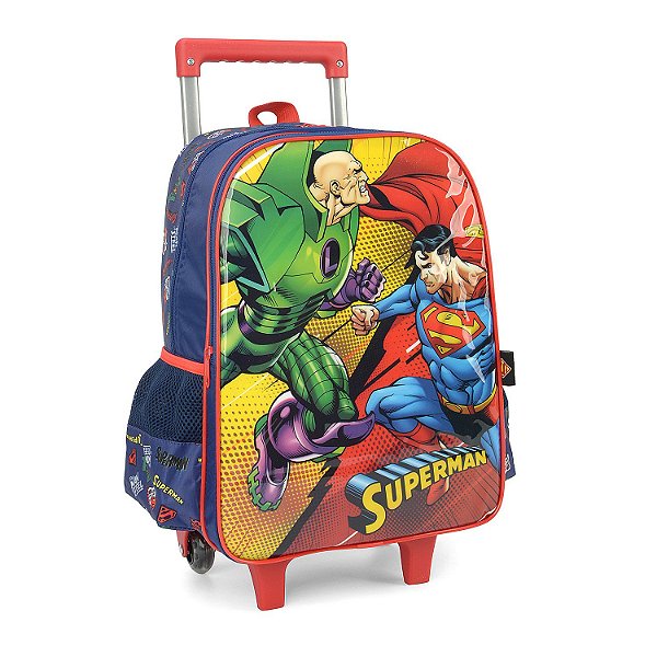 MOCHILA MAXLOG SUPERMAN IC37902SM COM RODINHA/CARRINHO 4432-P (CORES SORTIDAS)