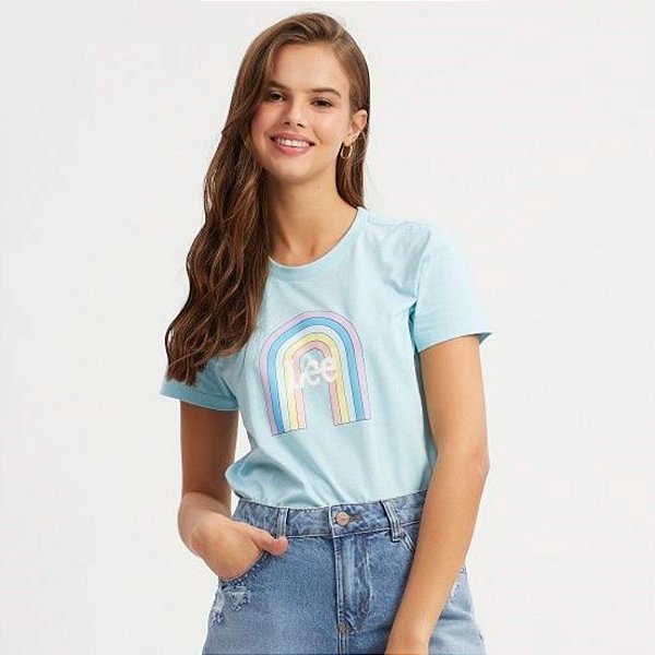 BLUSA LEE MANGA CURTA T-SHIRT 6312L ALGODÃO SILKADA FEMININA