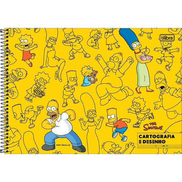 CADERNO TILIBRA CARTOGRAFIA/DESENHO CAPA DURA SIMPSONS 80 FOLHAS 105002-P