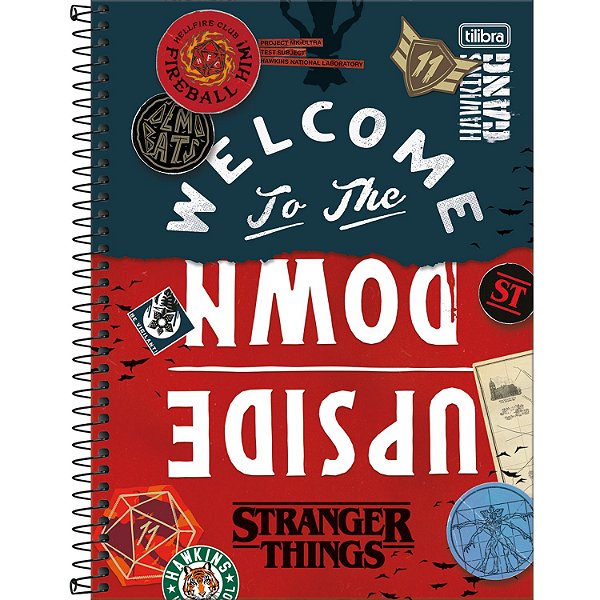 CADERNO TILIBRA UNIVERSITÁRIO 10 MATÉRIAS CAPA DURA STRANGER THINGS 160 FOLHAS 3696-P (CORES SORTIDAS)