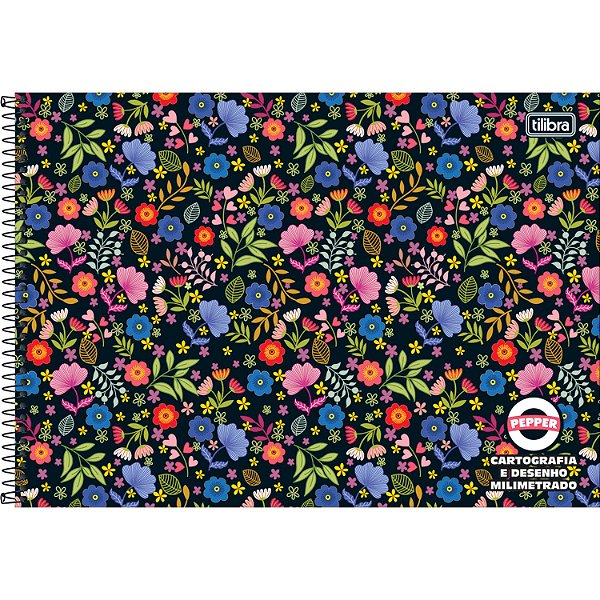 CADERNO TILIBRA CARTOGRAFIA/DESENHO CAPA DURA PEPPER 80 FOLHAS 1254-P (CORES SORTIDAS)