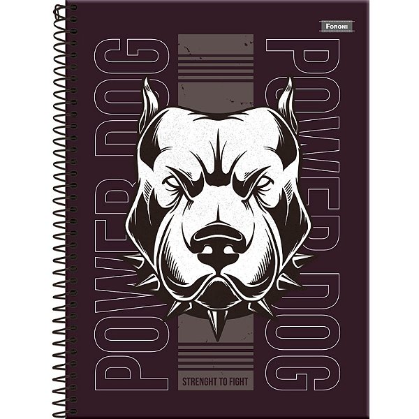 CADERNO FORONI UNIVERSITÁRIO 10 MATÉRIAS CAPA DURA POWER DOG 160 FOLHAS 1314-P (CORES SORTIDAS)